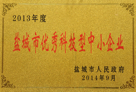 鹽城市優(yōu)秀科技型中小企業(yè)