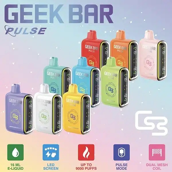 拋棄式電子煙Geek Bar Pulse 15000口 大容量 雙模式調(diào)整 智慧螢?zāi)伙@示 電子菸線上購(gòu)買